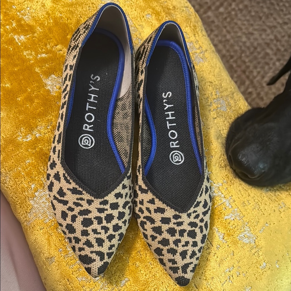 Rothy's Brown and Black Leopard Print Flats